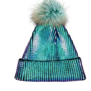 Adrienne Landau Pom Metallic Hat